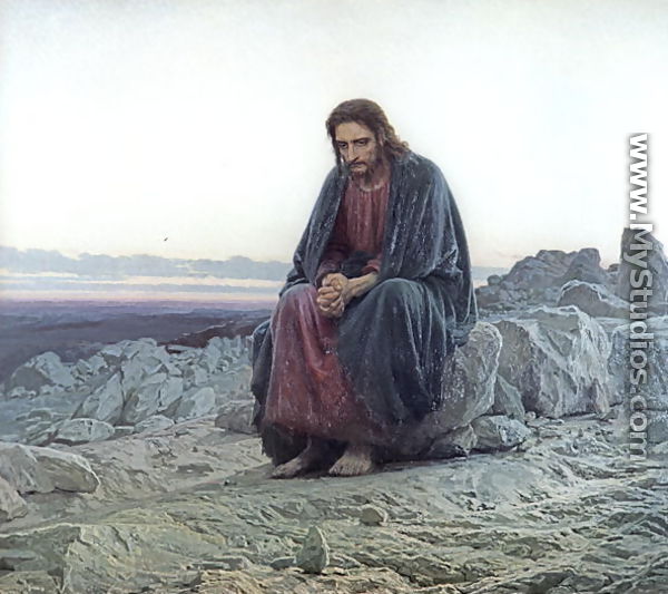 600x533 Christ In The Wilderness, 1873 By Ivan Nikolaevich Kramskoy - Christ In The Wilderness Painting
