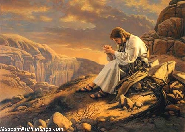 650x464 Jesus Christ Oil Paintings 076 - Christ In The Wilderness Painting