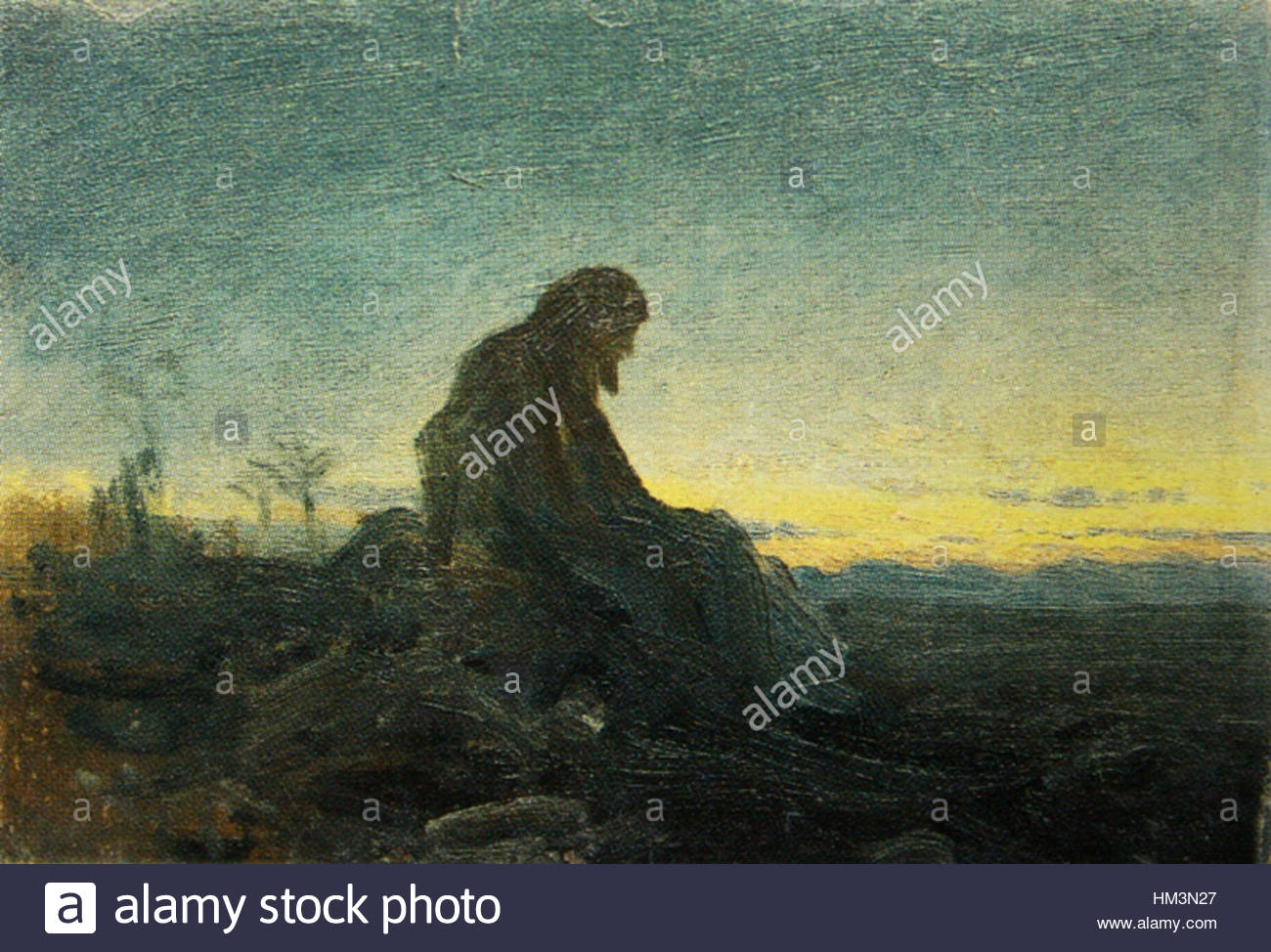 1300x974 Kramskoi Christ In The Wilderness Study Gtg Stock Photo 132848079 - Christ In The Wilderness Painting