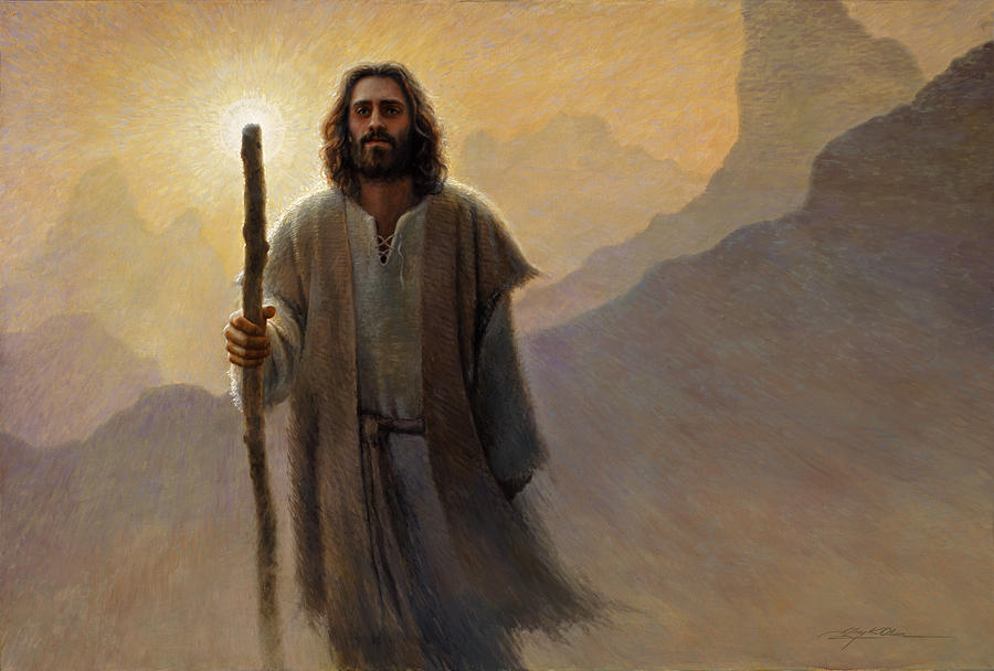 900x608 Out Of The Wilderness Painting By Greg Olsen - Christ In The Wilderness Painting