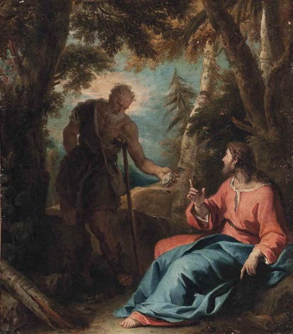 413x470 The Temptation Of Christ In The Wilderness By Sebastiano Ricci - Christ In The Wilderness Painting