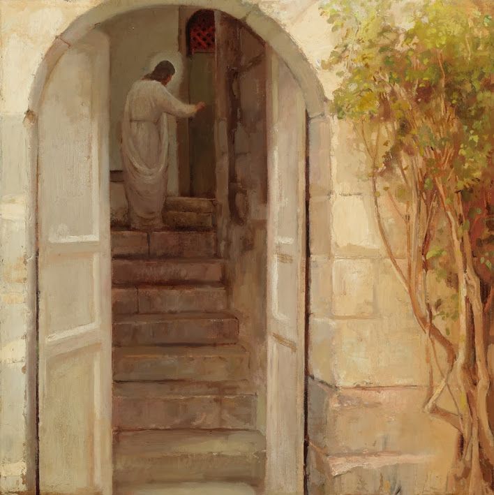 708x709 I Stand And Knock - Christ Knocking At The Door Painting