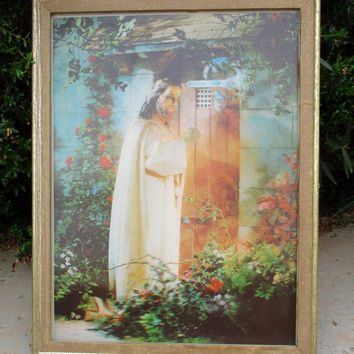 354x354 Vintage 3d Hologram Jesus Knocking - Christ Knocking At The Door Painting