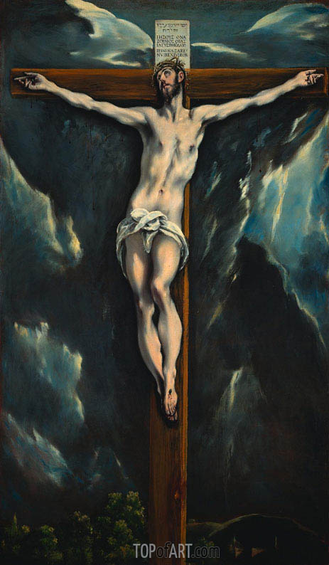463x794 Christ On The Cross El Greco Painting Reproduction 4598 Topofart - Christ On The Cross Painting