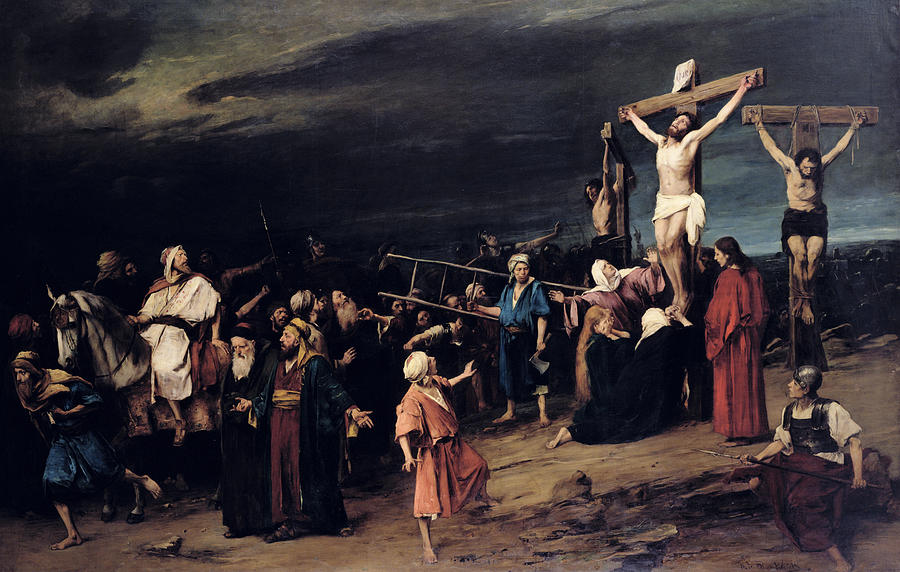 900x572 Christ On The Cross Painting By Mihaly Munkacsy - Christ On The Cross Painting