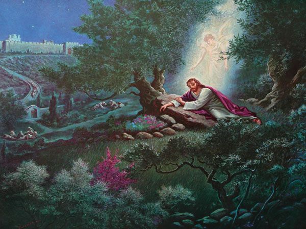 600x449 Jesus Praying Garden Gethsemane Jesus Prays In The Garden - Christ Praying In The Garden Of Gethsemane Painting