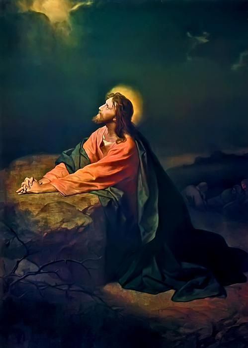 499x700 Jesus Praying - Christ Praying In The Garden Of Gethsemane Painting