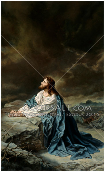 366x600 Jesus Praying - Christ Praying In The Garden Of Gethsemane Painting