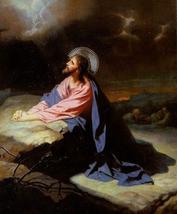 348x420 Prayer In Gethsemane Icon Of Jesus Christ 018xc - Christ Praying In The Garden Of Gethsemane Painting