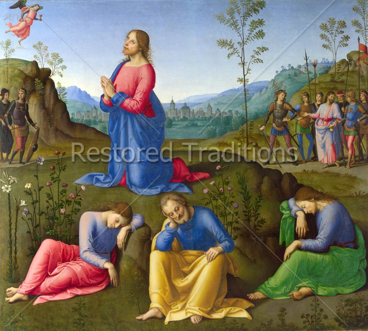 1225x1100 Stock Art Of Christ Suffering In Gethsemane Right Before His Arrest - Christ Praying In The Garden Of Gethsemane Painting