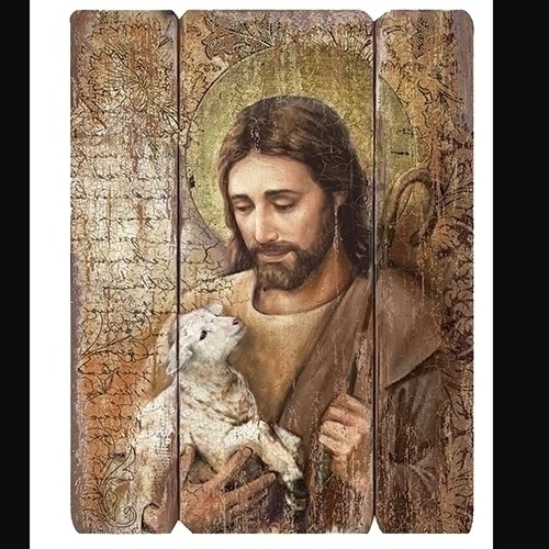 500x500 Jesus The Good Shepherd Panel The Catholic Company - Christ The Good Shepherd Painting