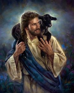 240x300 Nathan Greene The Good Shepherd Jesus Black Lamb Sheep 16x20 Open - Christ The Good Shepherd Painting