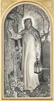 183x340 Keble College Chapel And Hunt's The Light Of The World Madeleine - Christ The Light Of The World Painting