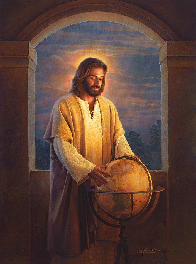 668x900 Peace On Earth Painting By Greg Olsen - Christ The Light Of The World Painting
