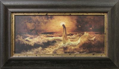 400x233 Christ Walking On Water 14 X 24 Julius Von Klever - Christ Walking On Water Painting