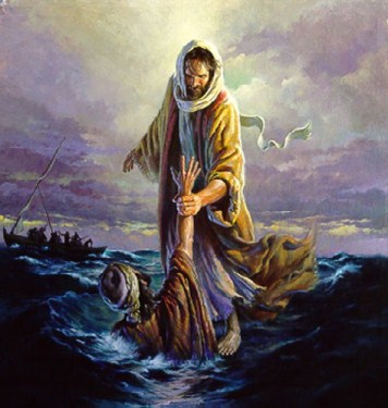 356x375 Jesus Walking On Water - Christ Walking On Water Painting