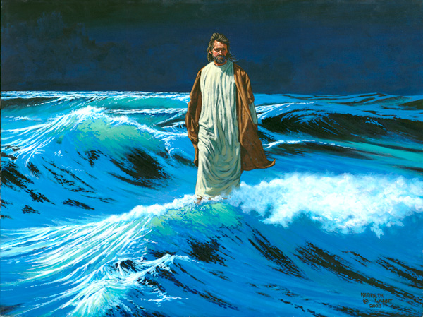 600x449 Kenneth Wyatt Galleries Christ Walking On Water - Christ Walking On Water Painting
