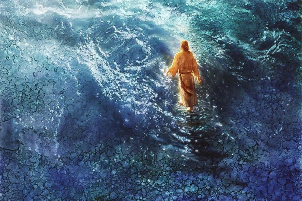 1000x666 This Artist Says God Taught Him How To Paint - Christ Walking On Water Painting