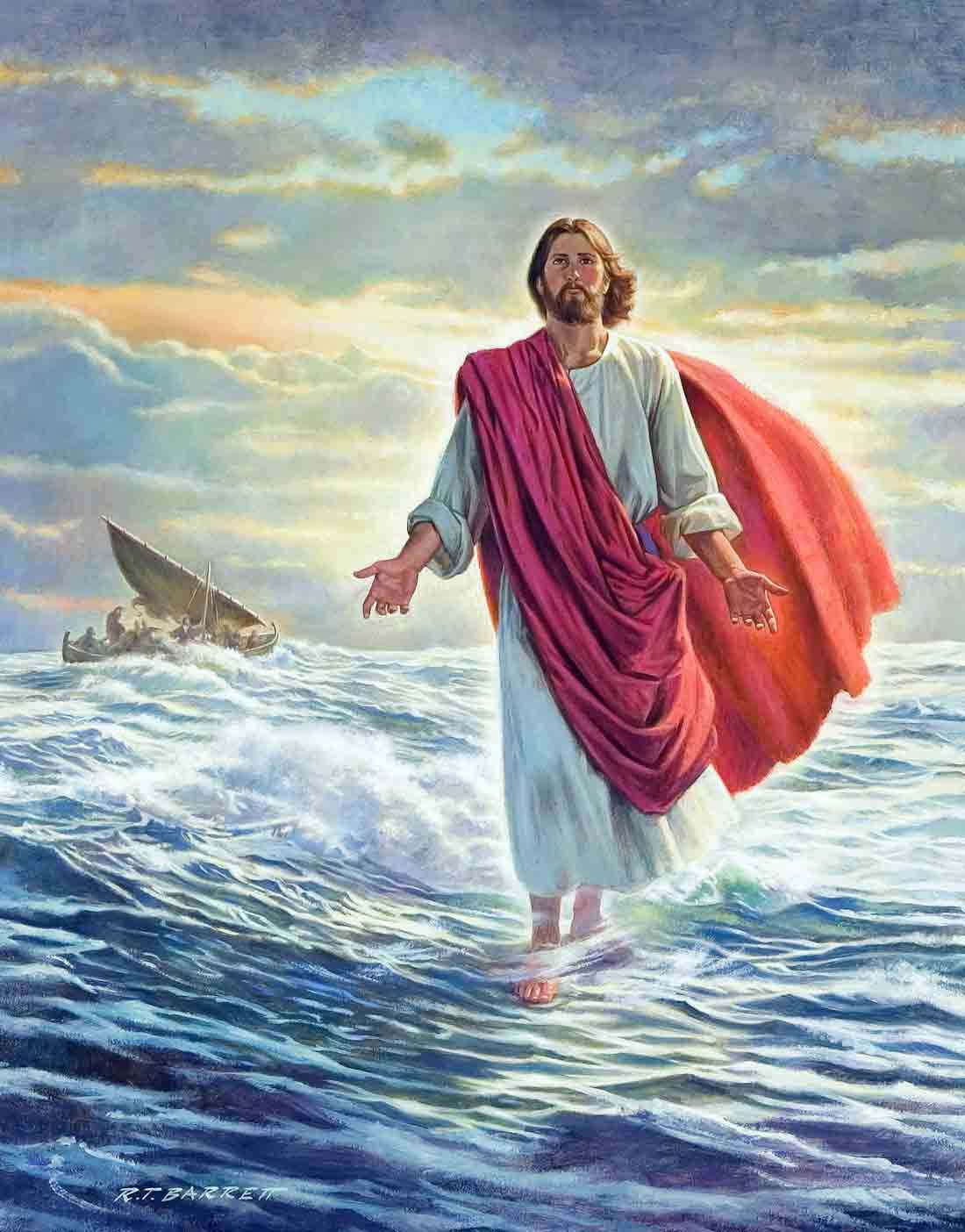 1100x1404 Barrett Walking On The Water.jpg Jesus - Christ Walking On Water Painting
