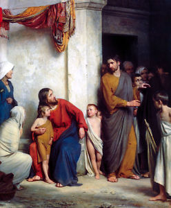 248x300 Beautiful Oil Painting Christ Jesus With Children And Pilgrimage - Christ With Child Painting