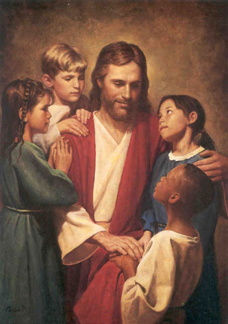 333x473 Christ And Children Painting By Del Parson - Christ With Child Painting