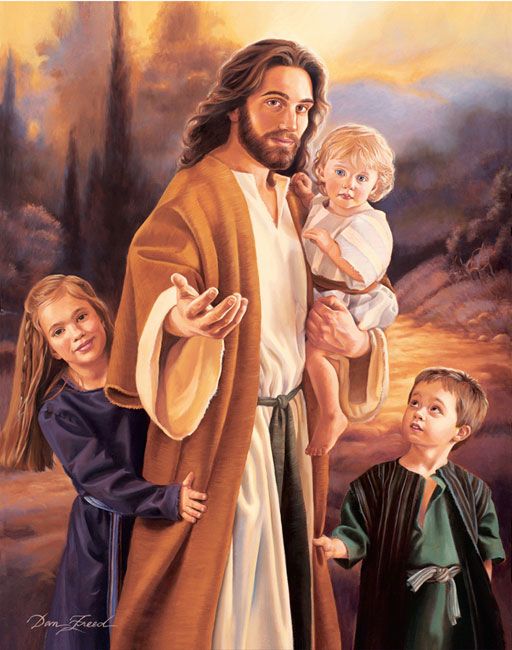 512x650 5d Diamond Mosaiclet The Little Children Come Unto Me Needlework - Christ With Child Painting