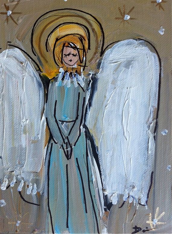 570x774 Angel Painting Acrylic By Recycledwoodart On Etsy, Angel, Art - Christian Christmas Painting