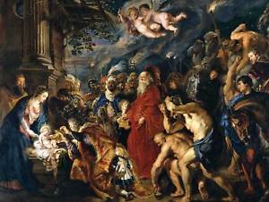 300x226 Painting Christian Christmas Baby Jesus Mary Nativity Reyes Magos - Christian Christmas Painting