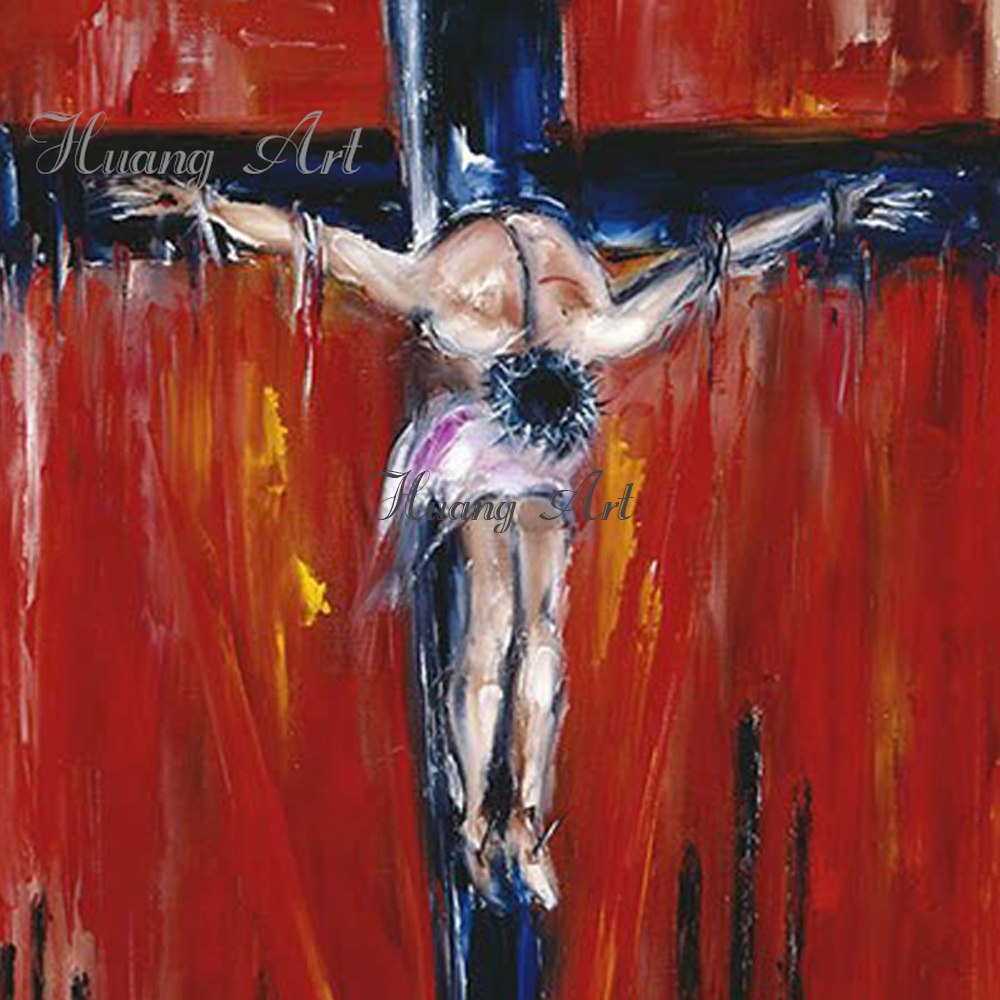1000x1000 Hand Painted Oil Painting, Retro Classic, Jesus Christian Cross - Christian Cross Painting