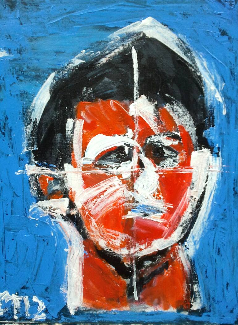 770x1052 Saatchi Art Man With Orange Face Painting By Christian Thomas - Christian Face Painting