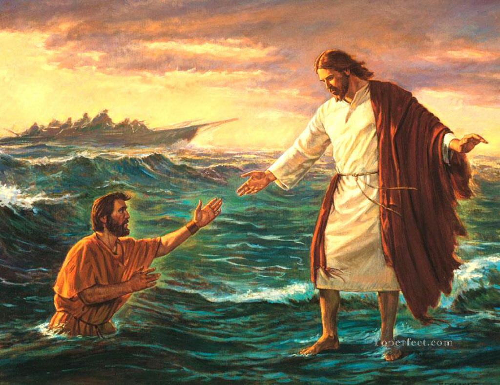 1024x789 Jesus On Sea Religious Christian Painting In Oil For Sale - Christian Painting