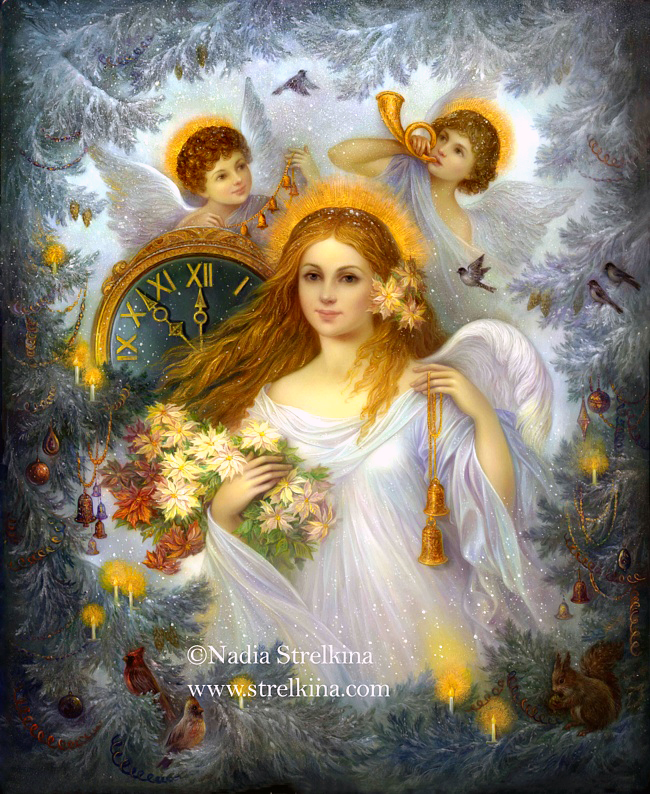 650x794 Christmas Angel By Fantasy Fairy Angel - Christmas Angel Painting
