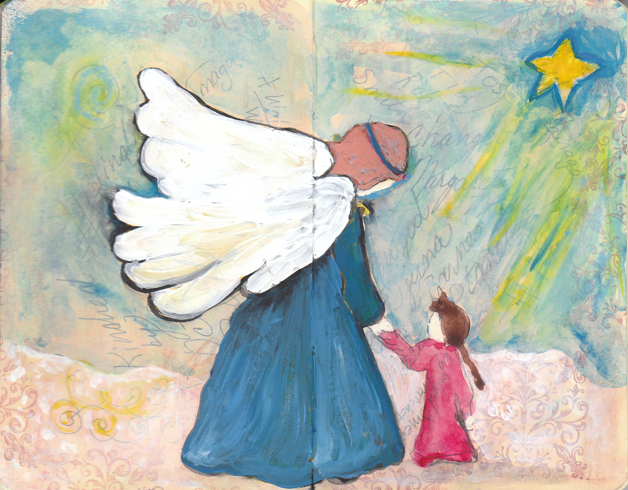 Christmas Angel Painting at PaintingValley.com | Explore collection of ...