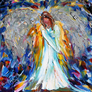 319x320 Palette Knife Painters, International New York Rain And Christmas - Christmas Angel Painting