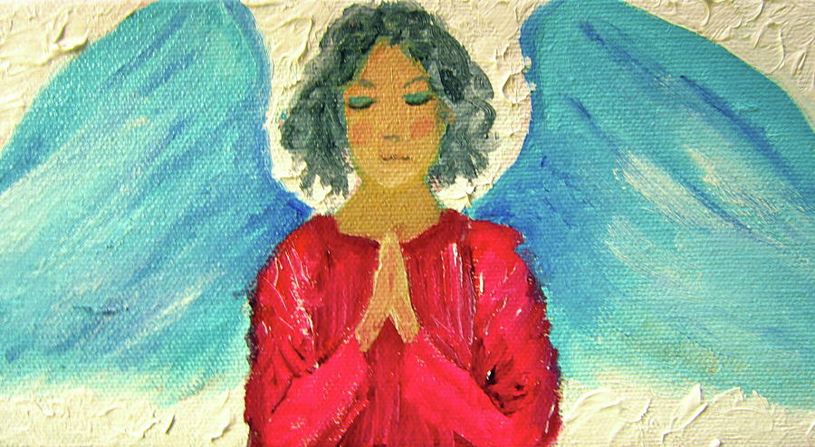 900x494 Christmas Angel Painting By Marita Mcveigh - Christmas Angel Painting