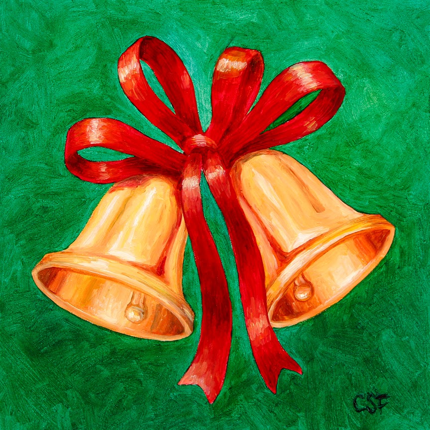 864x864 Forest Wildlife Art Miniature Painting - Christmas Bells Painting