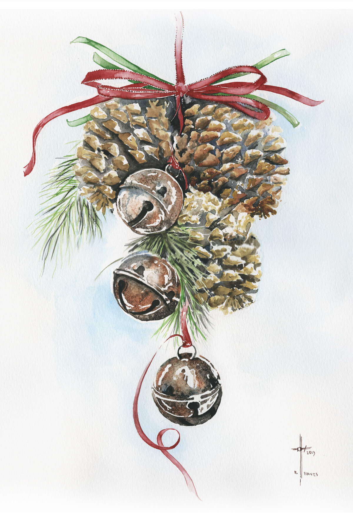 1200x1800 Bells Of Christmas Watercolor Asmalltowndad's Weblog - Christmas Bells Painting