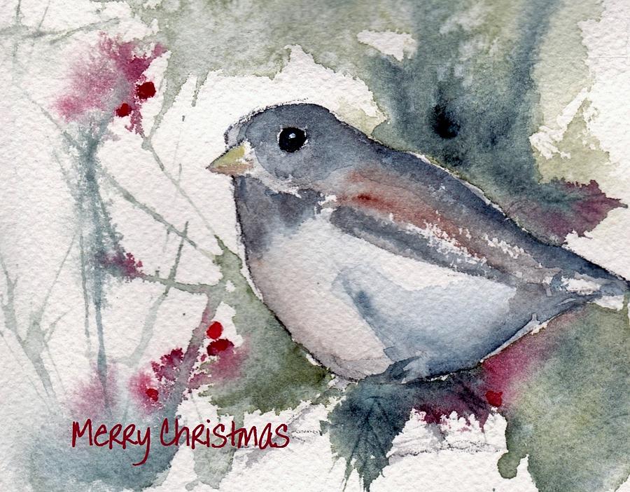 900x702 Christmas Birds 01 Painting By Anne Duke - Christmas Bird Painting