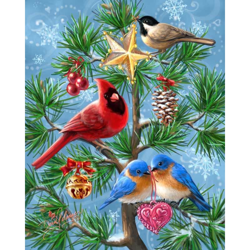 800x800 Christmas Birds 5d Diy Diamond Painting Animal Full Mosaic - Christmas Bird Painting