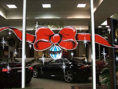 236x177 Christmas Window Splash Window Painting. Merry Christmas - Christmas Bow Painting