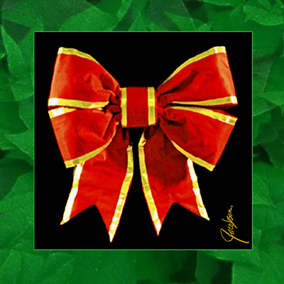 400x400 Coasters Tile Art Bow - Christmas Bow Painting