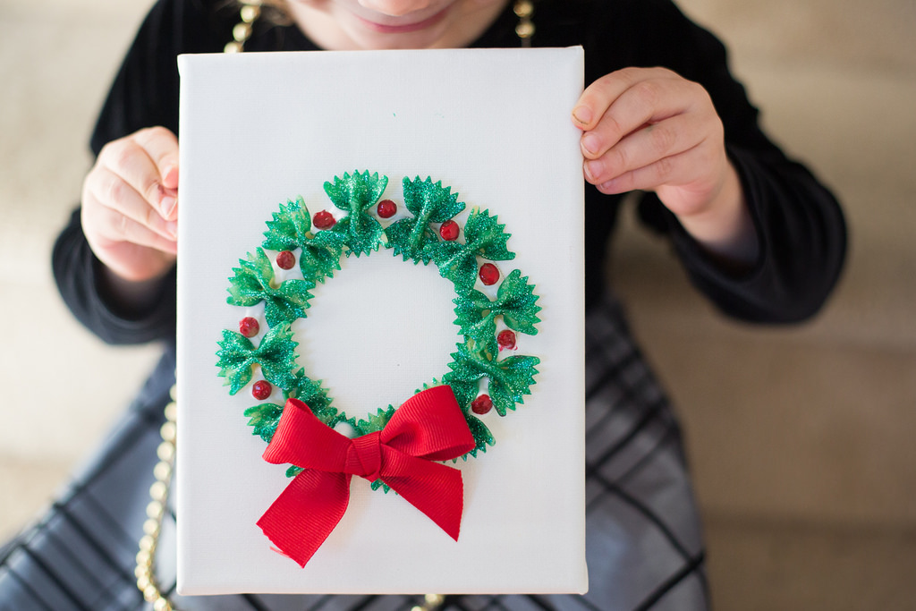 1024x683 Talk Nerdy To Me Christmas Wreath {Crafting With Kids} - Christmas Bow Painting