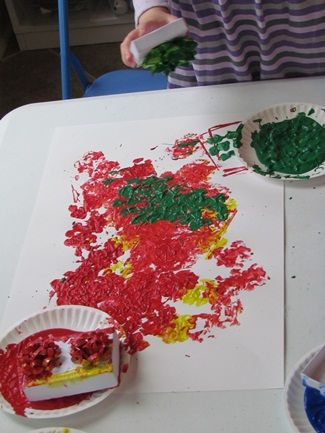 325x433 Christmas Bow Painting In Preschool Craft Sticks, Box And Craft - Christmas Bow Painting