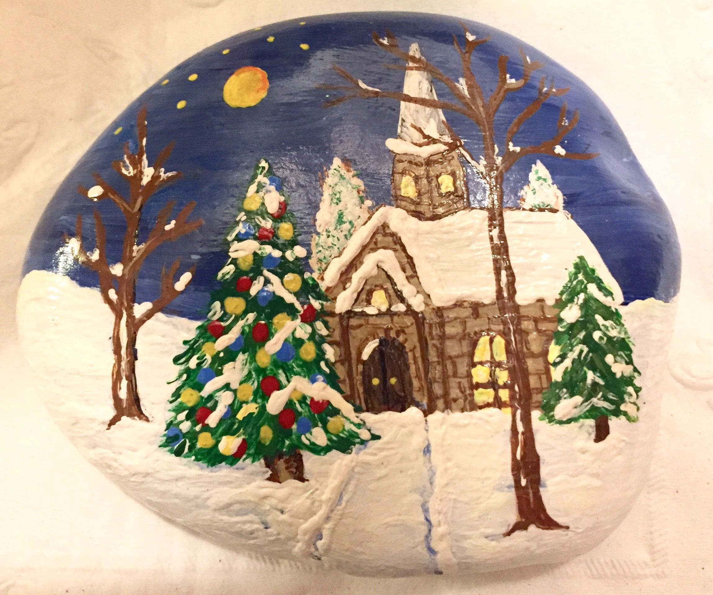 2297x1915 Christmas, Winter Scene, Church Painted Rock Rock Art Ideas - Christmas Church Painting