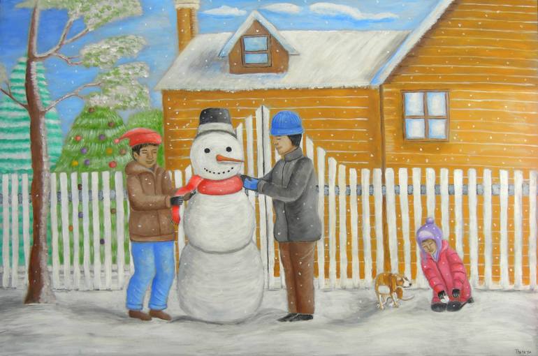 770x510 Saatchi Art On Christmas Day Painting By Thuraya R - Christmas Day Painting