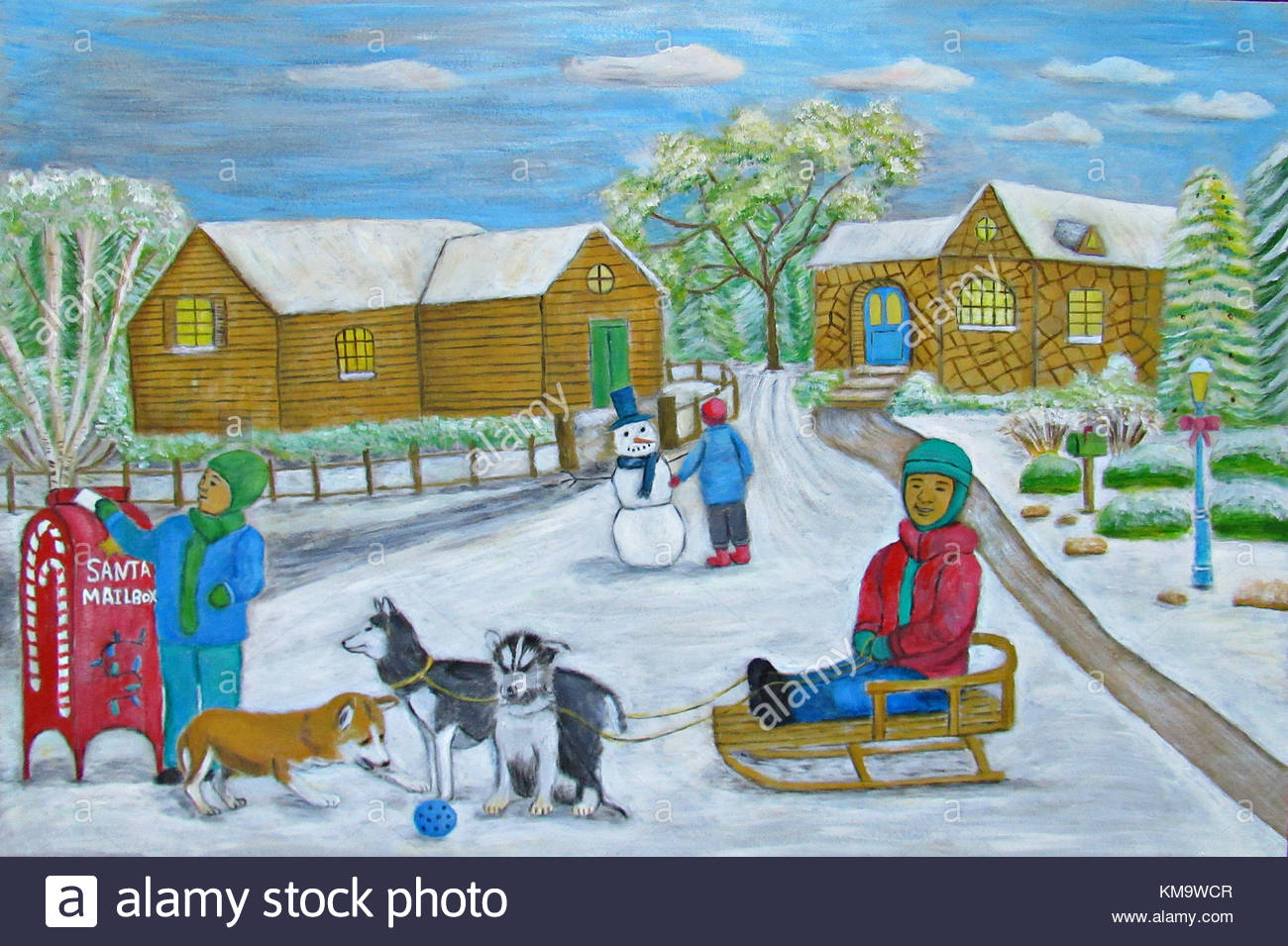 1300x955 Winter Christmas Day Painting Stock Photo 167403959 - Christmas Day Painting