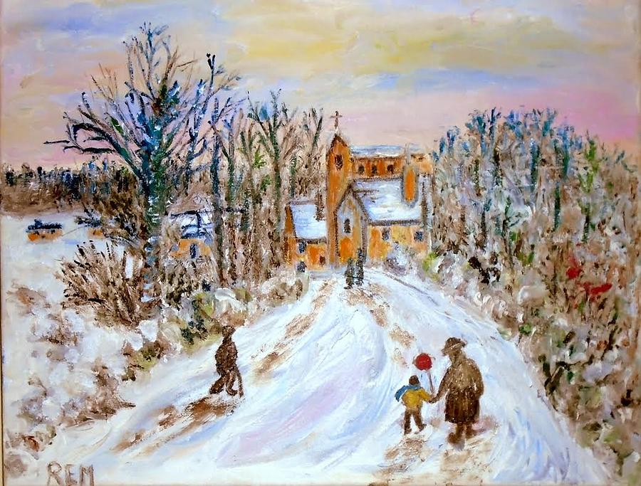 900x683 Christmas Day Painting By Rose Elizabethmoorcroft - Christmas Day Painting