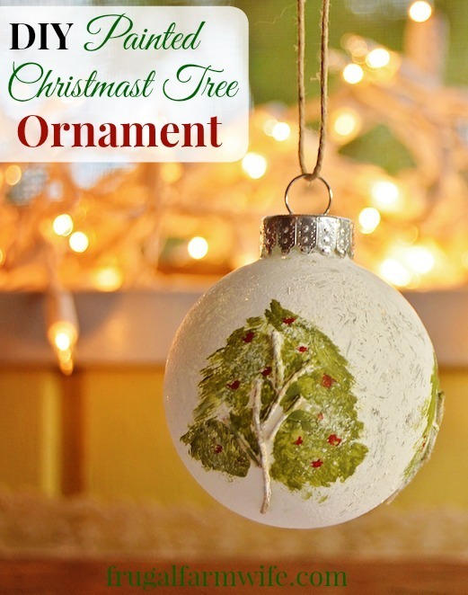 521x662 Diy Painted Trees And Holly Christmas Ornament The Frugal Farm Wife - Christmas Decorations Painting