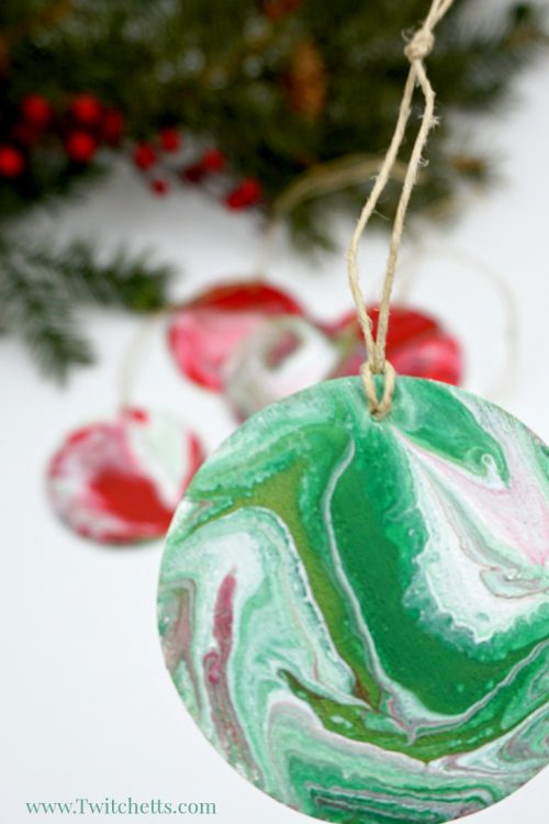 500x750 Poured Christmas Ornaments ~ Pour Painting For Kids - Christmas Decorations Painting