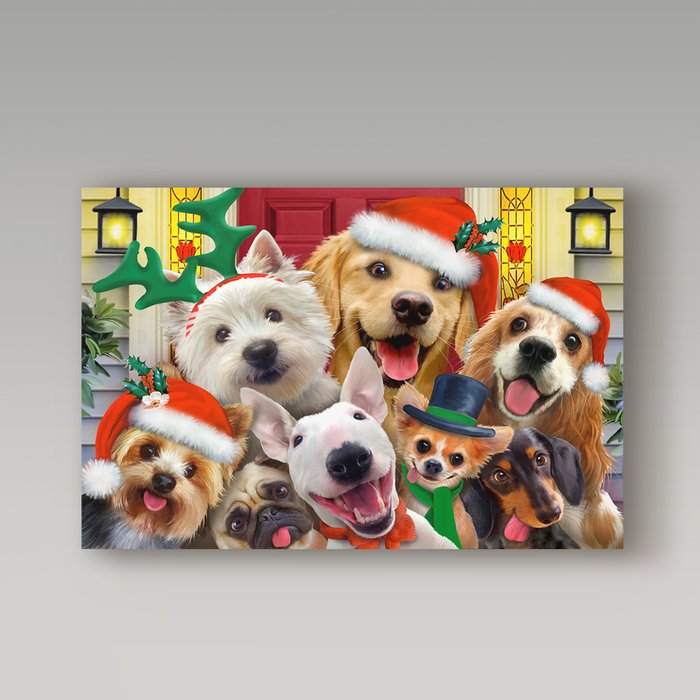 Christmas Dog Painting at PaintingValley.com | Explore collection of ...